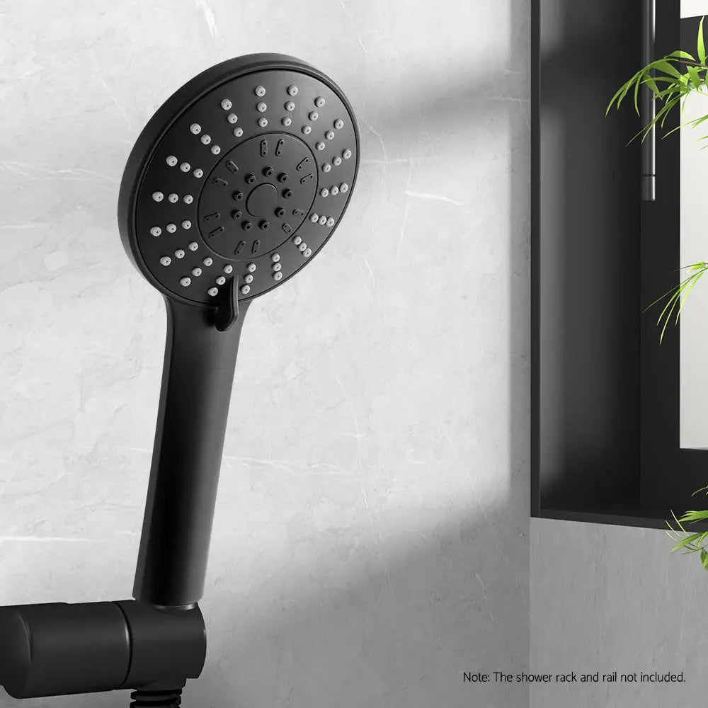 Handheld Shower Head 4.5’’ High Pressure 5 Modes Poweful Round Black - Home & Garden > Bathroom Accessories >