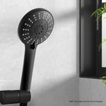 Handheld Shower Head 4.5’’ High Pressure 5 Modes Poweful Round Black - Home & Garden > Bathroom Accessories >
