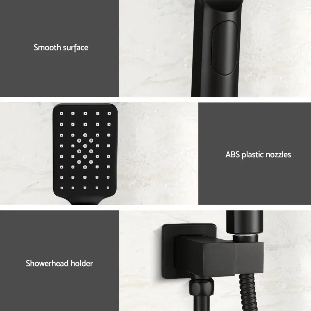 Handheld Shower Head Holder 3.1’’ High Pressure Black - Home & Garden > Bathroom Accessories