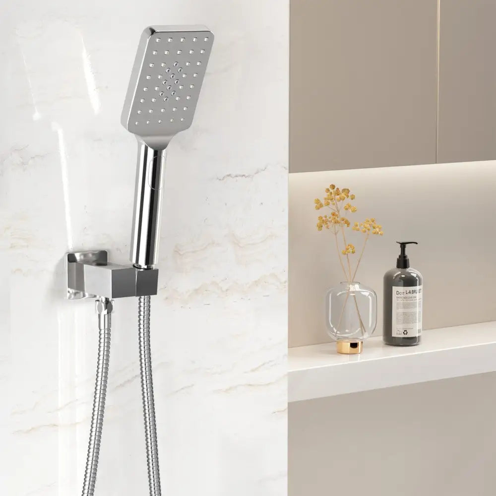 Handheld Shower Head Holder 3.1’’ High Pressure Silver - Home & Garden > Bathroom Accessories