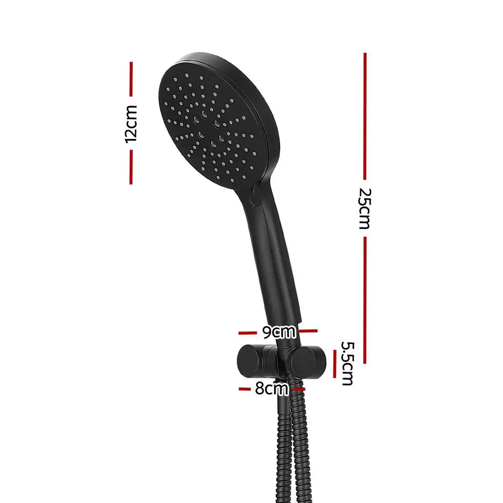 Handheld Shower Head Holder 4.7’’ High Pressure Black - Home & Garden > Bathroom Accessories