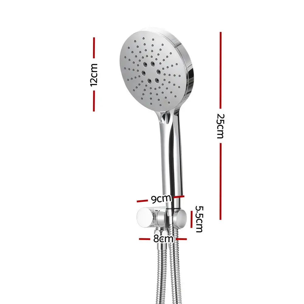 Handheld Shower Head Holder 4.7’’ High Pressure Silver - Home & Garden > Bathroom Accessories