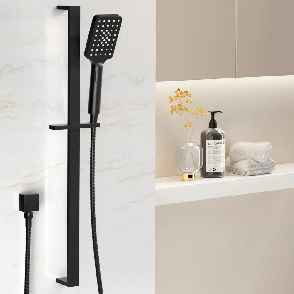 Handheld Shower Head Set 3.1’’ High Pressure Black - Home & Garden > Bathroom Accessories