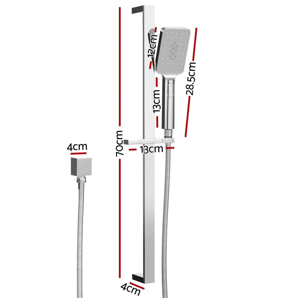 Handheld Shower Head Set 3.1’’ High Pressure Silver - Home & Garden > Bathroom Accessories