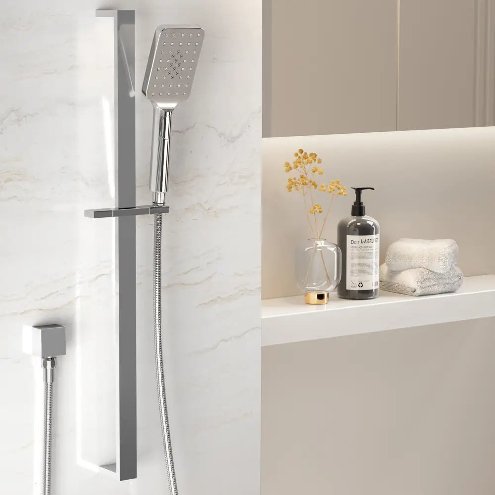 Handheld Shower Head Set 3.1’’ High Pressure Silver - Home & Garden > Bathroom Accessories