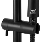 Handheld Shower Head Wall Holder 4.7’’ High Pressure Adjustable 3 Modes Black - Home & Garden > Bathroom Accessories
