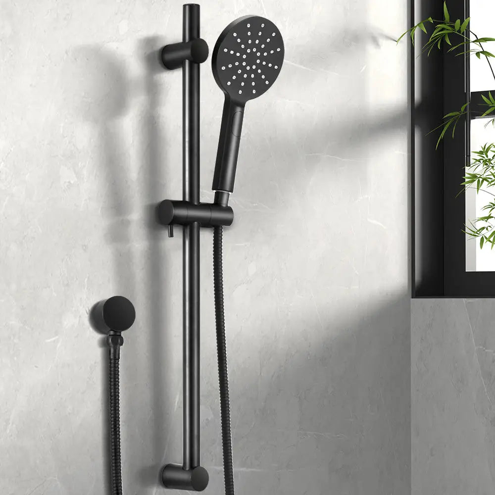 Handheld Shower Head Wall Holder 4.7’’ High Pressure Adjustable 3 Modes Black - Home & Garden > Bathroom Accessories