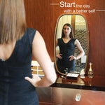 Hanging Full Length Wall Mirror - Solid Bamboo Frame and Adjustable Leather Strap for Bathroom and Bedroom - Health &