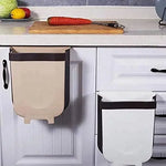 Hanging Trash Can Collapsible Small Garbage Waste Bin for Kitchen (Beige) - Home & Garden > Kitchen Bins
