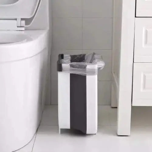 Hanging Trash Can Collapsible Small Garbage Waste Bin for Kitchen (White) - Home & Garden > Kitchen Bins