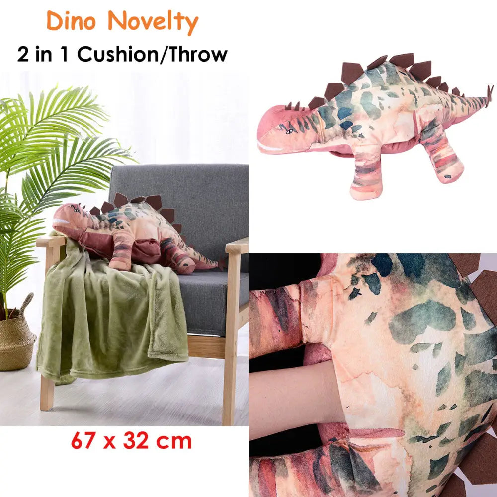 Happy Kids Dino Novelty Cushion/Throw - Home & Garden > Bedding
