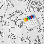 Happy Kids Dream Big Colour Me In Picnic Blanket 125 x 125 cm - Home & Garden > Bedding