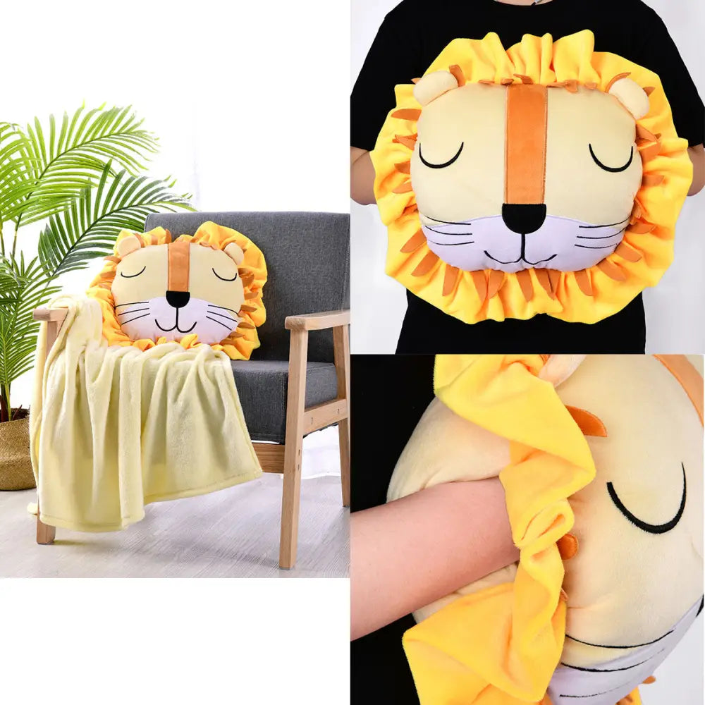 Happy Kids Lion Novelty Cushion/Throw - Home & Garden > Bedding