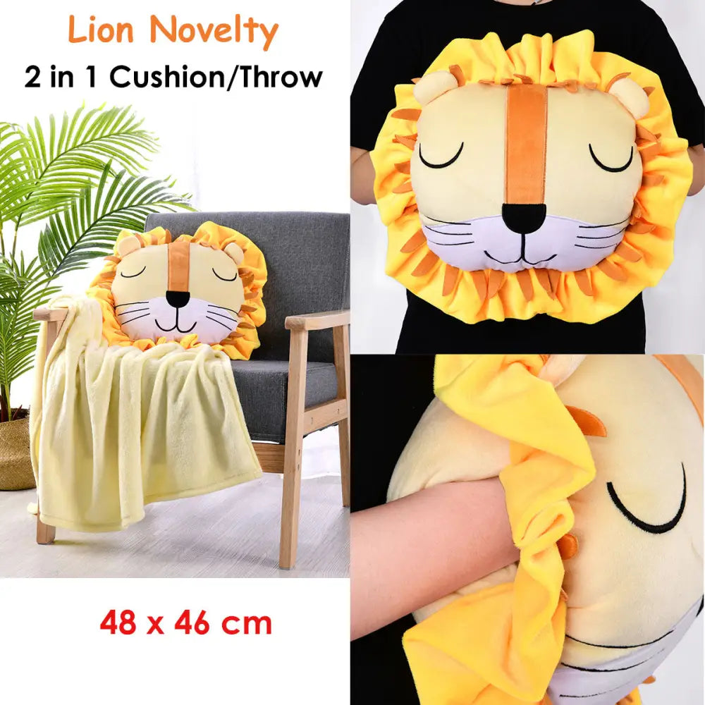 Happy Kids Lion Novelty Cushion/Throw - Home & Garden > Bedding