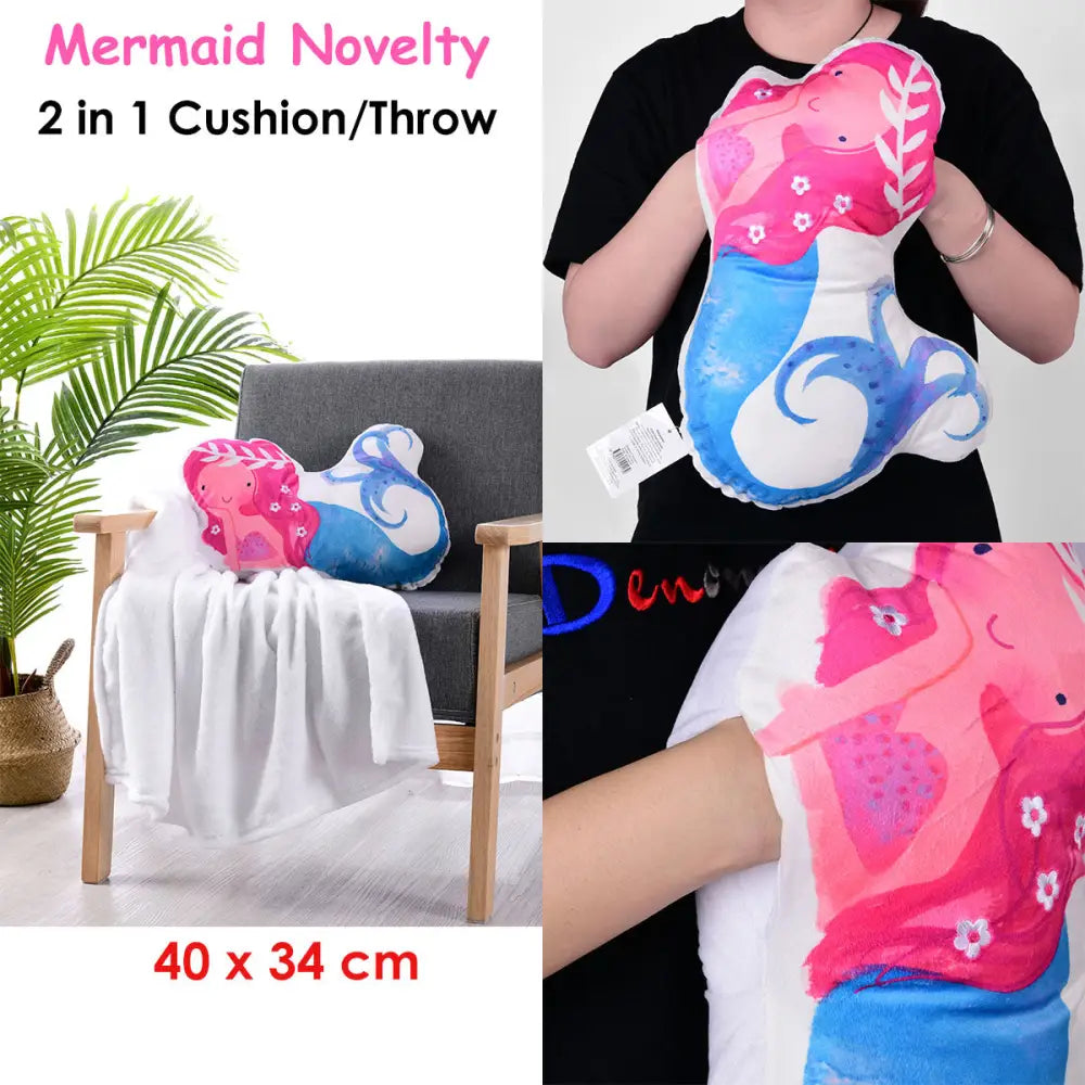 Happy Kids Mermaid Novelty Cushion/Throw - Home & Garden > Bedding