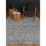 Harlow Cue Charcoal Wool Blend Rug 160x230 - Home & Garden > Rugs