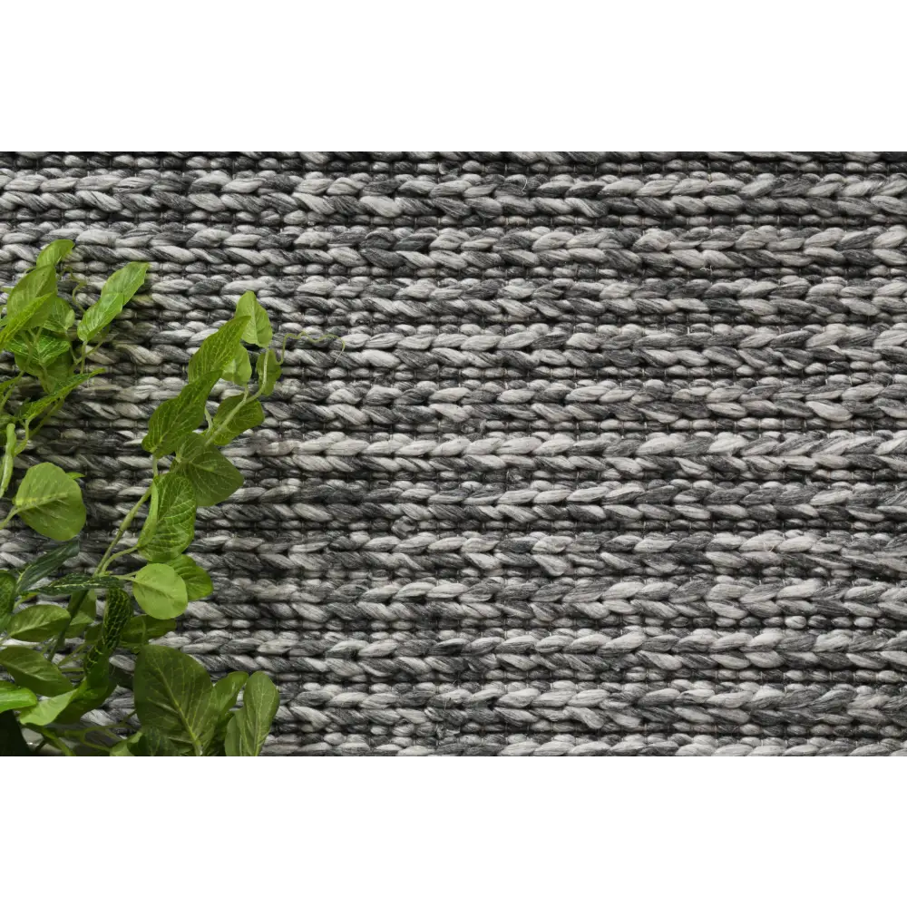 Harlow Cue Charcoal Wool Blend Rug 160x230 - Home & Garden > Rugs