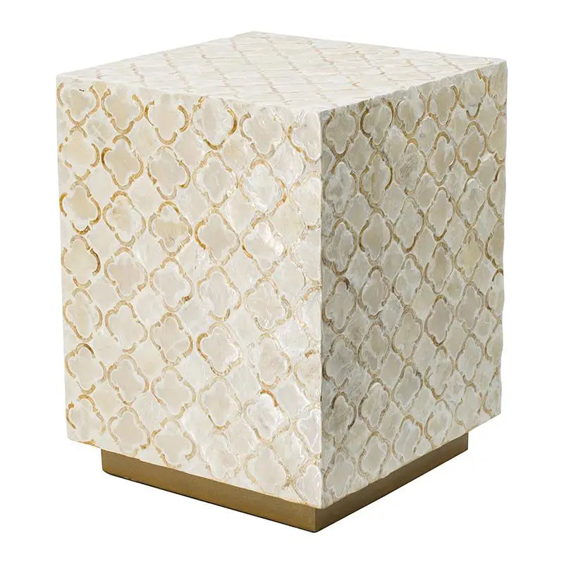 HAYMEN SQUARE SHELL STOOL/TABLE - Furniture > Living Room > Side Tables