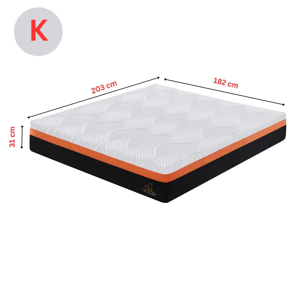Heavenly King Size Memory Foam Medium-Firm Feel 31cm Mattress - Furniture > Mattresses