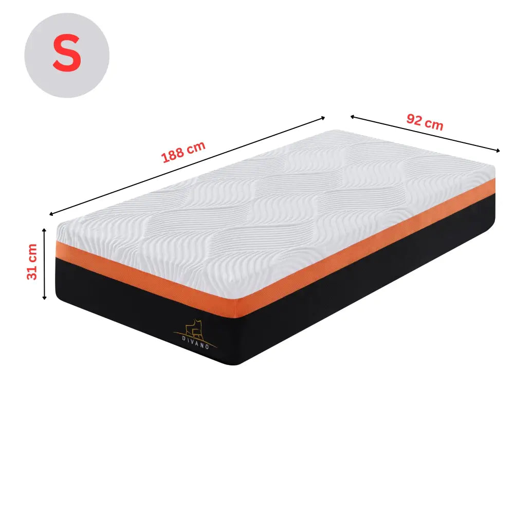 Heavenly Single Size Memory Foam Medium-Firm Feel 31cm Mattress - Furniture > Mattresses