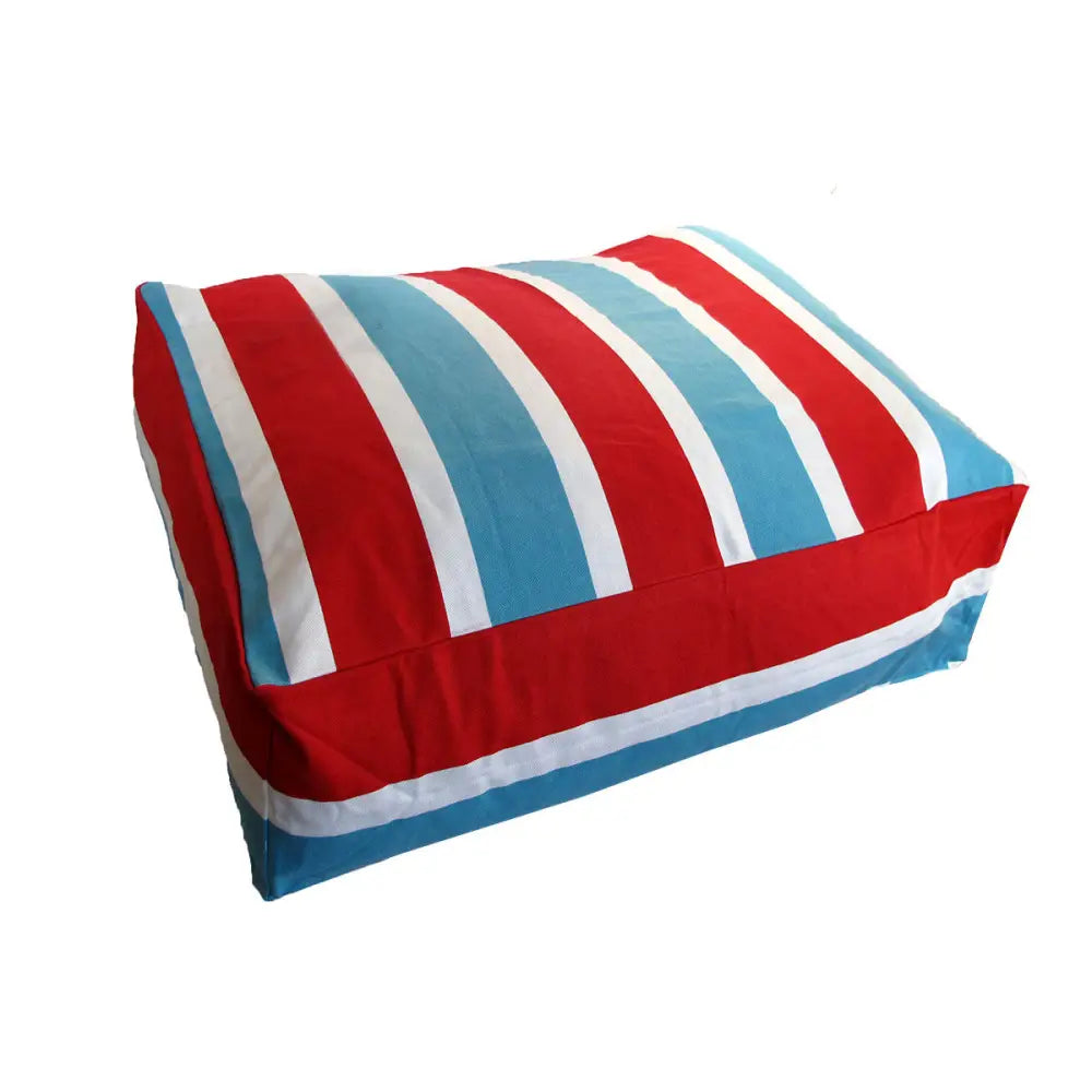 Heavy Duty Pure Cotton Pet Dog Bed Cover Medium Blue Red Stripes - Pet Care > Dog Supplies > Dog Beds