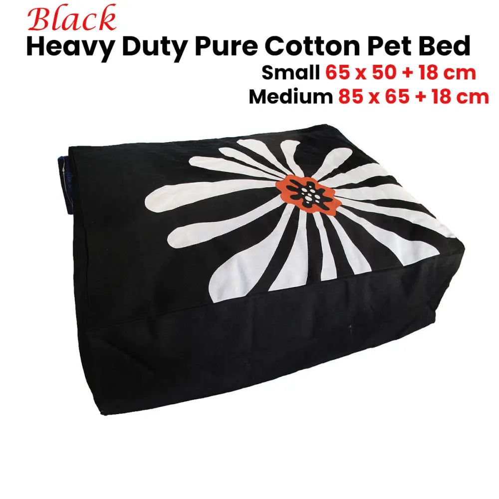Heavy Duty Pure Cotton Pet Dog Bed Cover Small Black - Pet Care > Dog Supplies > Dog Beds