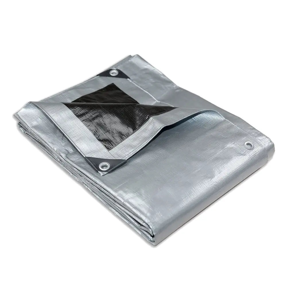 Heavy Duty Silver Black Tarp Tarpaulin 2.4x3m - Home & Garden > Shading