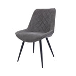 Helenium Dining Chair Set of 2 Fabric Seat with Metal Frame - Graphite - Furniture > Dining