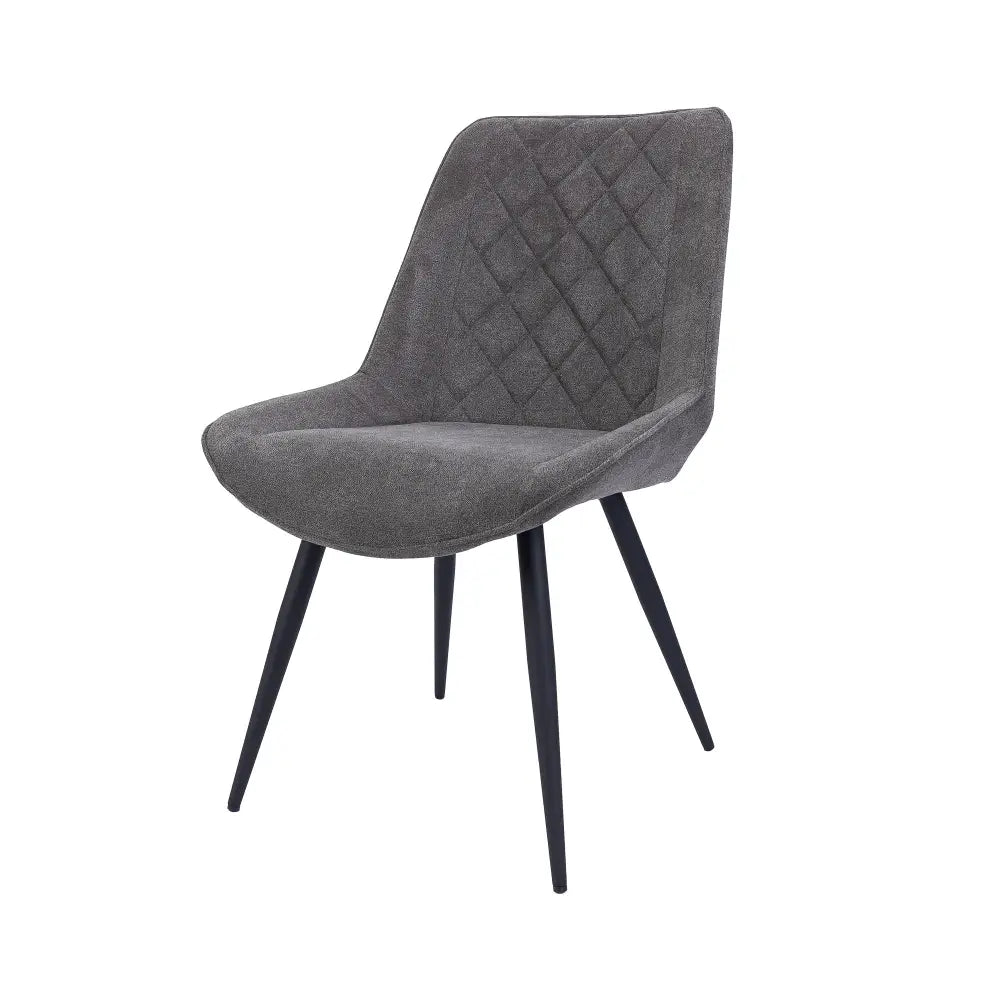 Helenium Dining Chair Set of 2 Fabric Seat with Metal Frame - Graphite - Furniture > Dining