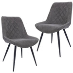 Helenium Dining Chair Set of 2 Fabric Seat with Metal Frame - Graphite - Furniture > Dining
