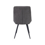 Helenium Dining Chair Set of 2 Fabric Seat with Metal Frame - Graphite - Furniture > Dining