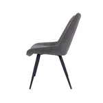 Helenium Dining Chair Set of 2 Fabric Seat with Metal Frame - Graphite - Furniture > Dining