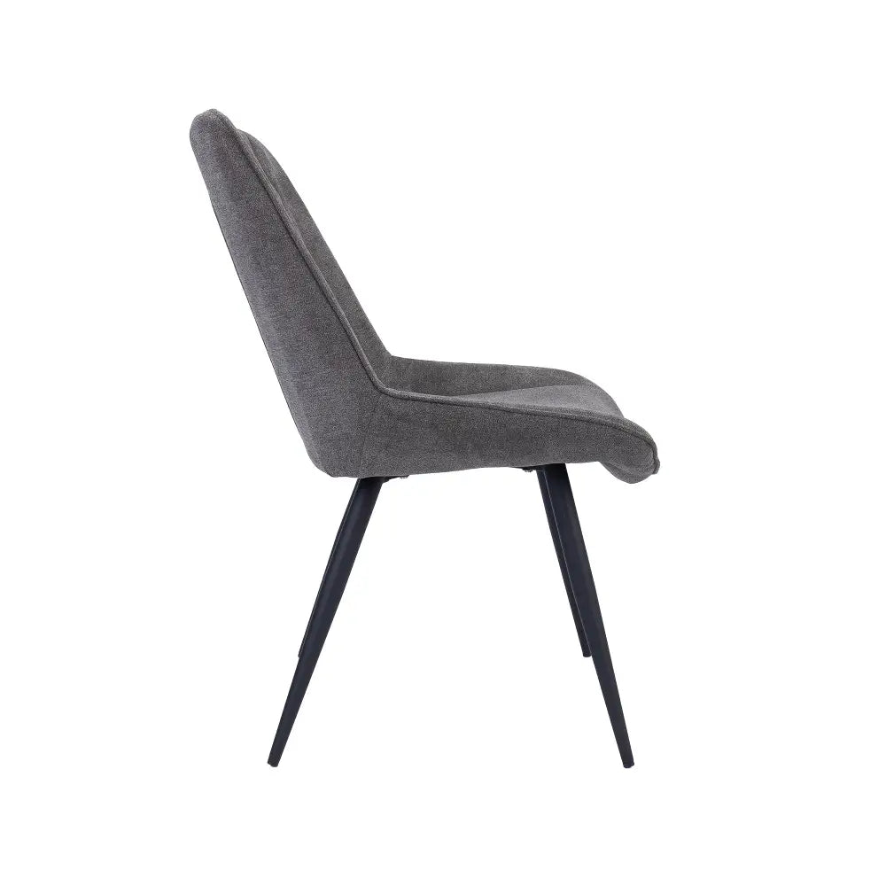Helenium Dining Chair Set of 2 Fabric Seat with Metal Frame - Graphite - Furniture > Dining