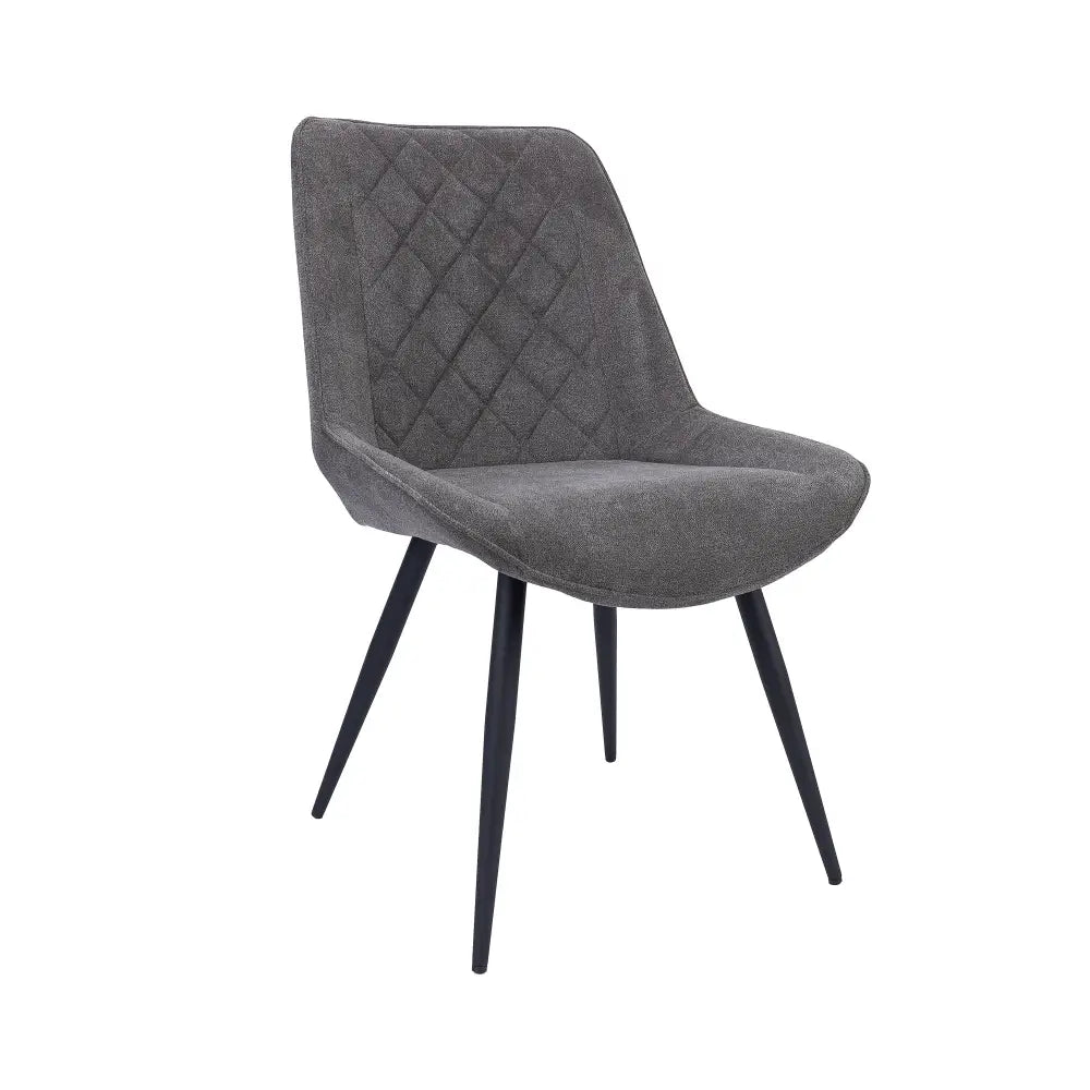 Helenium Dining Chair Set of 2 Fabric Seat with Metal Frame - Graphite - Furniture > Dining