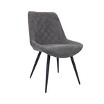 Helenium Dining Chair Set of 2 Fabric Seat with Metal Frame - Graphite - Furniture > Dining