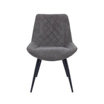 Helenium Dining Chair Set of 2 Fabric Seat with Metal Frame - Graphite - Furniture > Dining