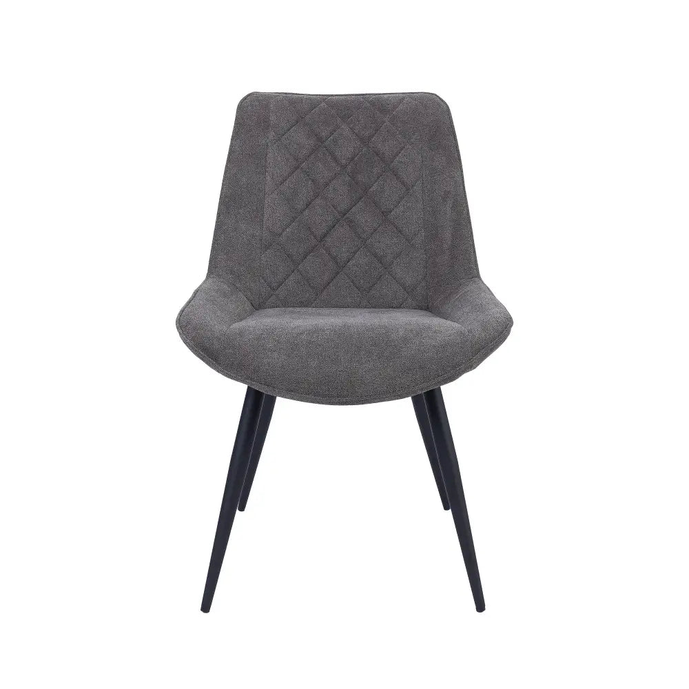 Helenium Dining Chair Set of 2 Fabric Seat with Metal Frame - Graphite - Furniture > Dining