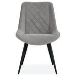 Helenium Dining Chair Set of 8 Fabric Seat with Metal Frame - Granite - Furniture > Dining