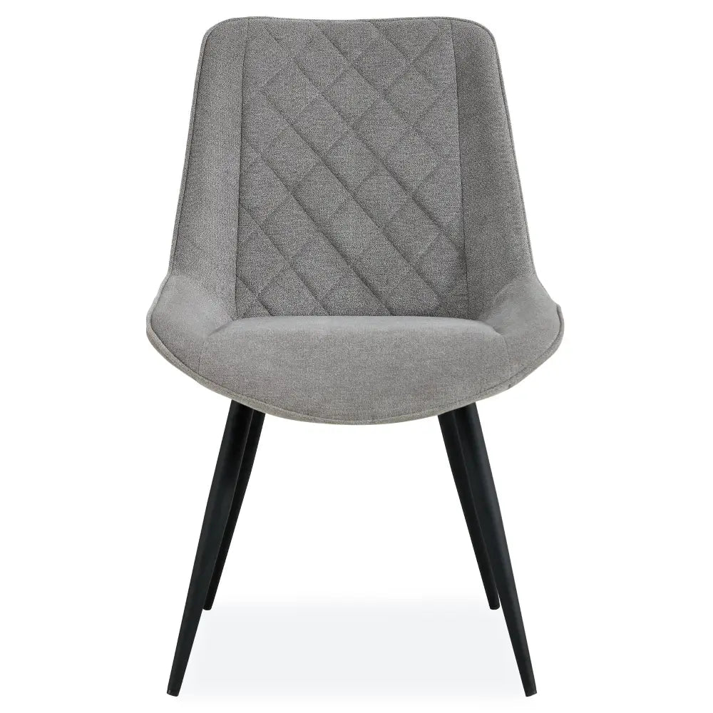 Helenium Dining Chair Set of 8 Fabric Seat with Metal Frame - Granite - Furniture > Dining