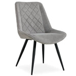 Helenium Dining Chair Set of 8 Fabric Seat with Metal Frame - Granite - Furniture > Dining