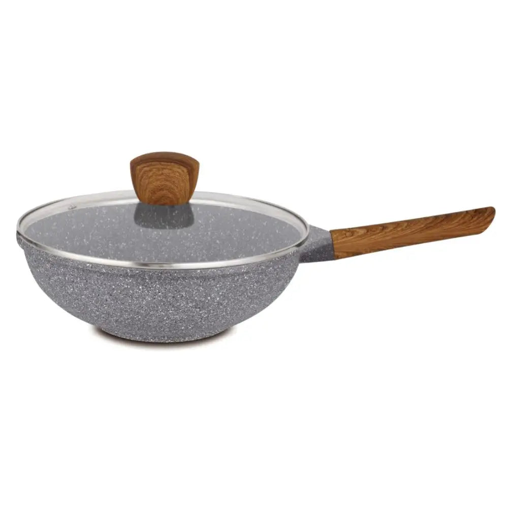 Hello Kitchen Non-stick Marble Wok 28cm/32cm - 28cm - Home & Garden > Storage