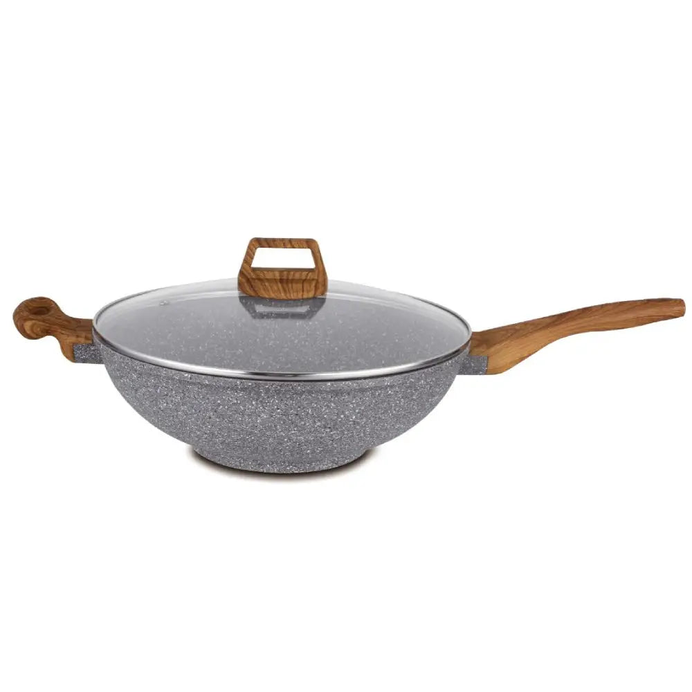 Hello Kitchen Non-stick Marble Wok 28cm/32cm - 32cm - Home & Garden > DIY > Kitchen & Bathroom DIY
