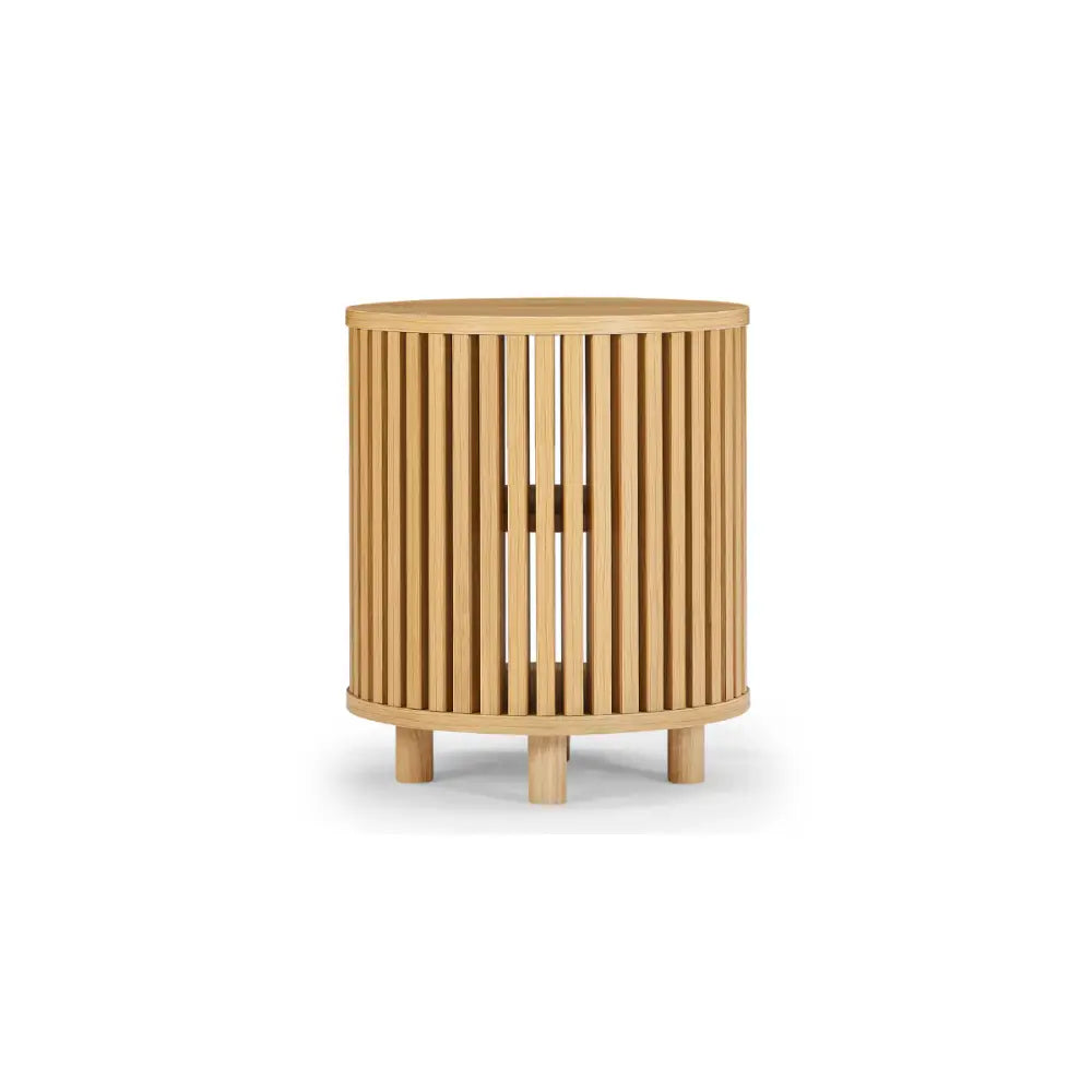 Henley Round Wooden Bedside Table - Furniture > Bedroom > Bedside Tables