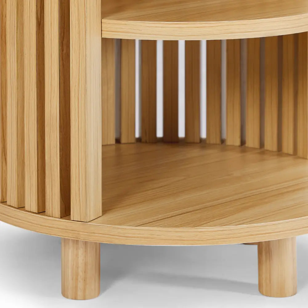 Henley Round Wooden Bedside Table - Furniture > Bedroom > Bedside Tables