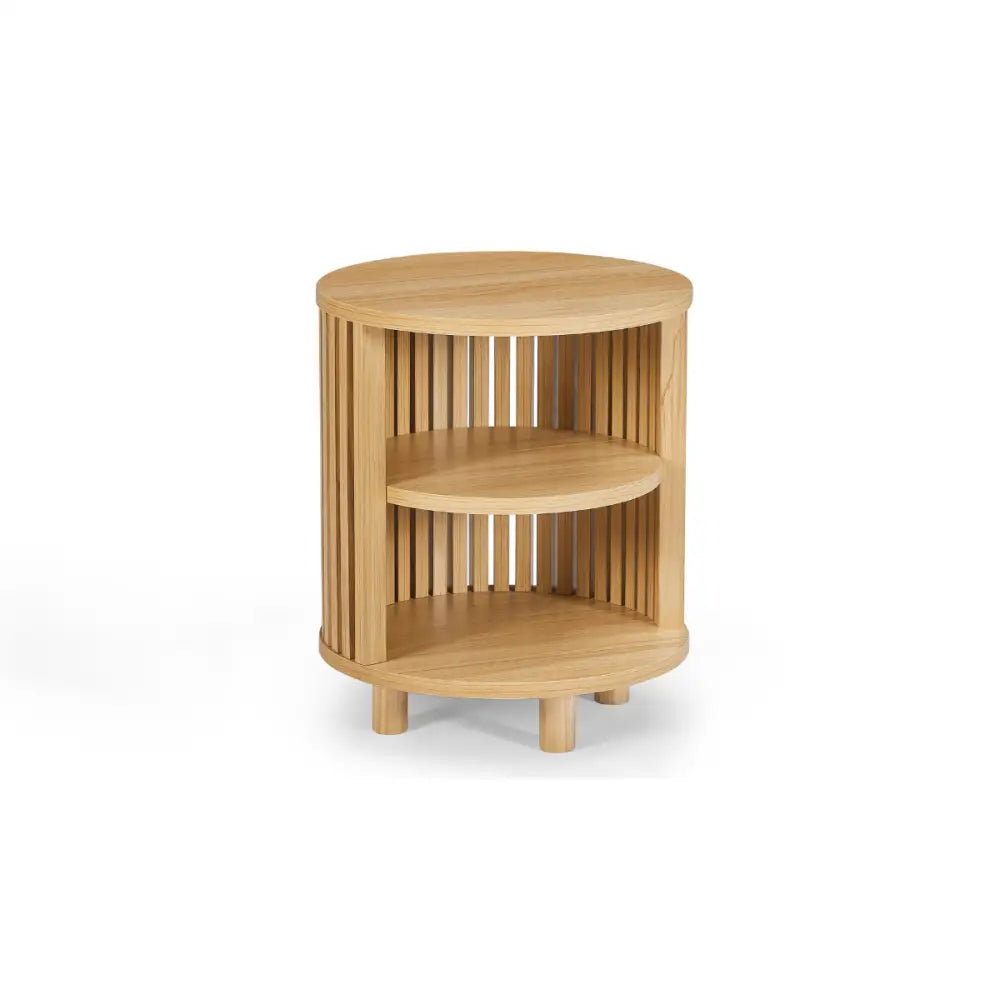 Henley Round Wooden Bedside Table - Furniture > Bedroom > Bedside Tables