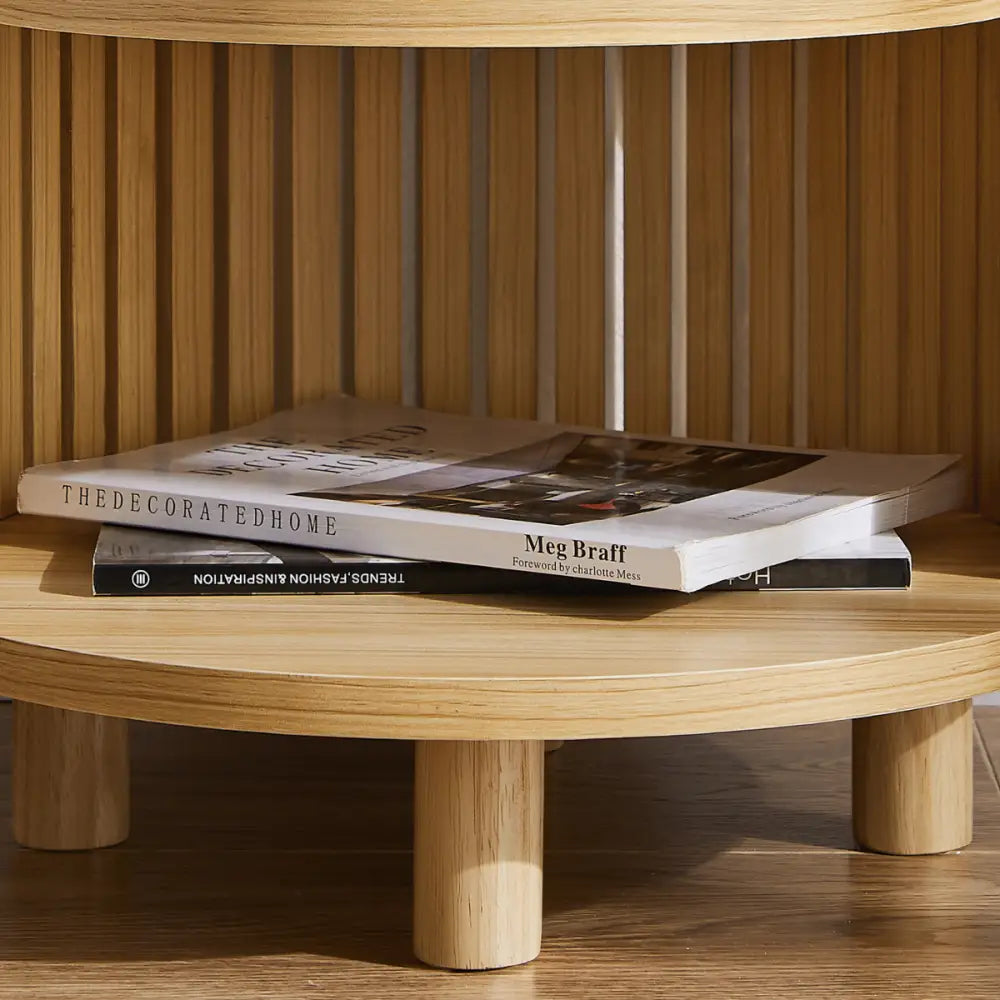 Henley Round Wooden Bedside Table - Furniture > Bedroom > Bedside Tables