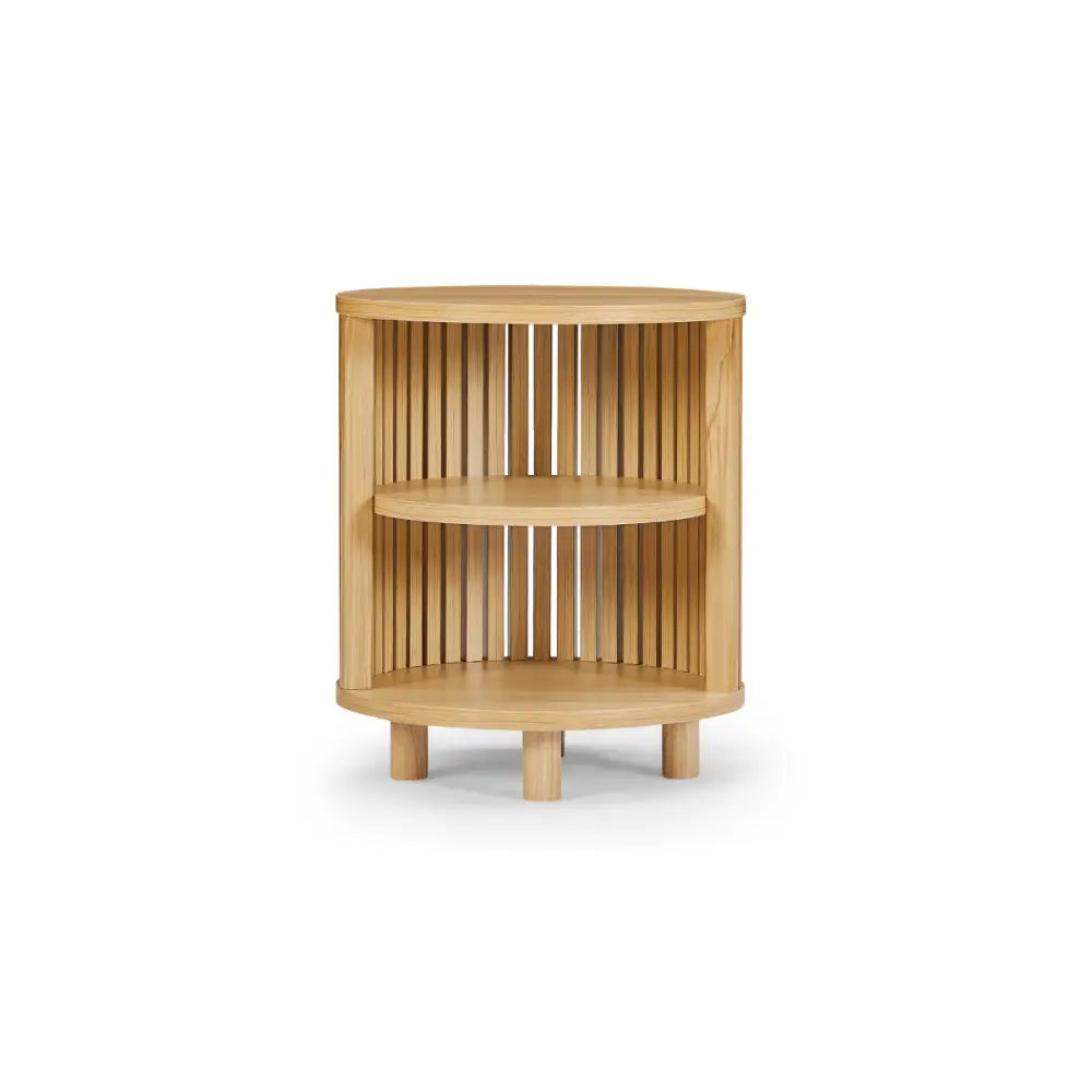 Henley Round Wooden Bedside Table - Furniture > Bedroom > Bedside Tables