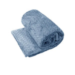 Herringbone Coral Fleece Blanket Throw Rug 150x200 cm Blue - Home & Garden > Bedding
