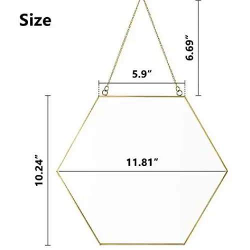 Hexagon Hanging Wall Mirror Decor (Gold Color) - Home & Garden > Decor > Mirrors