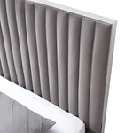 Hillsdale Bed Frame Polyester Fabric Padded Upholstery High Quality Slats Polished Stainless Steel Feet - Furniture >